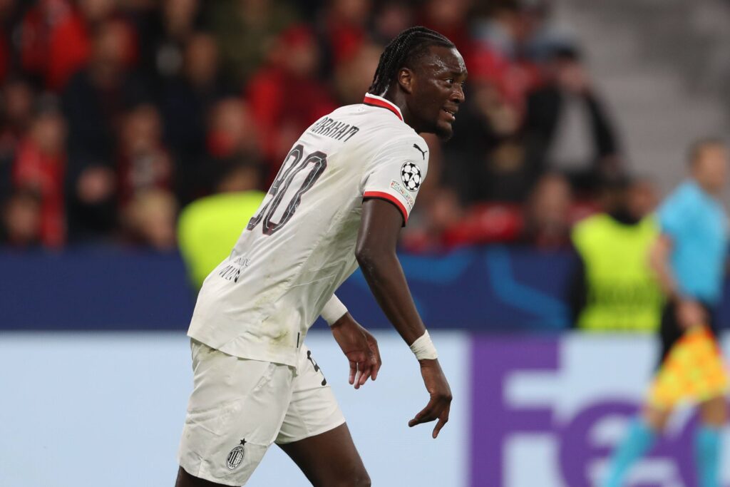 Tammy Abraham (AC Milan) looks on during the UEFA Champions League 2024/25 League Phase MD2 match between Bayer 04 Leverkusen and AC Milan at BayArena on October 1, 2024 in Leverkusen, Germany.  
LIGA MISTRZOW UEFA PILKA NOZNA SEZON 2024/2025
FOT. DEFODI IMAGES/newspix.pl / 400mm.pl

POLAND ONLY !!
---
newspix.pl / 400mm.pl