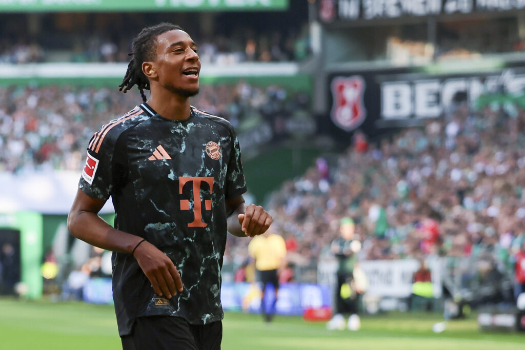 Michael Olise (FC Bayern Muenchen) jubelt waehrend des Spiels der 1. Bundesliga zwischen SV Werder Bremen und FC Bayern MÃ¼nchen, Weserstadion am 21. September 2024 in Bremen, Deutschland. (Foto von Marco Steinbrenner/DeFodi Images) +++ 

Michael Olise (FC Bayern Muenchen) cheers during the Bundesliga match between SV Werder Bremen and FC Bayern MÃ¼nchen at Weser Stadium on September 21, 2024 in Bremen, Germany. (Photo by Marco Steinbrenner/DeFodi Images) DFL regulations prohibit any use of photographs as image sequences and/or quasi-video. (Photo by Marco Steinbrenner/DeFodi Images) 
LIGA NIEMIECKA PILKA NOZNA SEZON 2024/2025
FOT. DEFODI IMAGES/newspix.pl / 400mm.pl

POLAND ONLY !!
---
newspix.pl / 400mm.pl