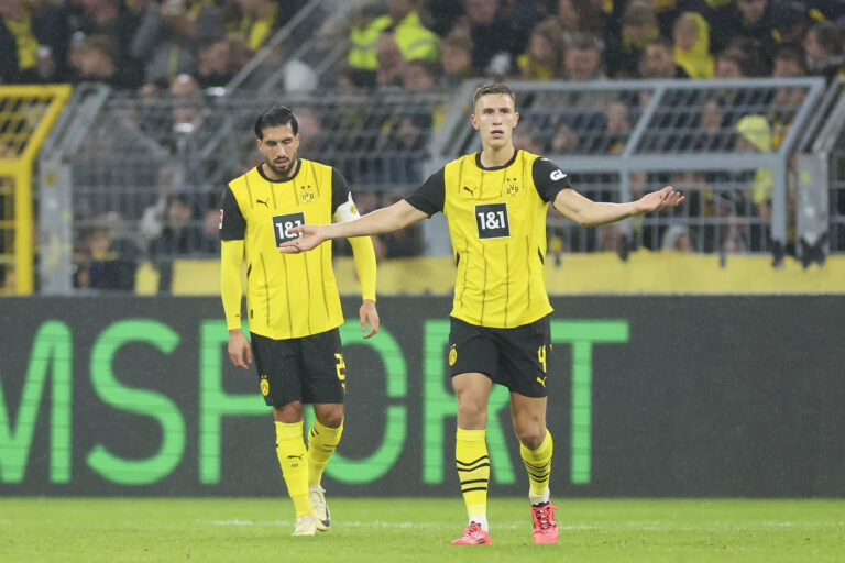 Emre Can (Borussia Dortmund) und Nico Schlotterbeck (Borussia Dortmund) schauen enttaeuscht, Bundesliga, Borussia Dortmund v VfL Bochum 1848, Signal Iduna Park am 27. September 2024 in Dortmund, Deutschland. (Foto von Marco Steinbrenner/DeFodi Images)

Emre Can (Borussia Dortmund) und Nico Schlotterbeck (Borussia Dortmund) look dejected, Bundesliga, Borussia Dortmund v VfL Bochum 1848, Signal Iduna Park, September 27, 2024 in Dortmund, Germany. (Photo by Marco Steinbrenner/DeFodi Images) DFL regulations prohibit any use of photographs as image sequences and/or quasi-video.
LIGA NIEMIECKA PILKA NOZNA SEZON 2024/2025

FOT.DEFODI IMAGES/newspix.pl / 400mm.pl
POLAND ONLY!

---
newspix.pl / 400mm.pl