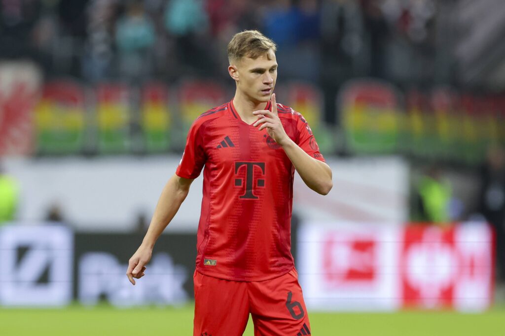 Joshua Kimmich (FC Bayern Muenchen) schaut enttaeuscht, Bundesliga, Eintracht Frankfurt v FC Bayern Mnchen, Deutsche Bank Park am 06. October 2024 in Frankfurt am Main, Deutschland. (Foto von Marco Steinbrenner/DeFodi Images)

Joshua Kimmich (FC Bayern Muenchen) looks dejected, Bundesliga, Eintracht Frankfurt v FC Bayern Mnchen, Deutsche Bank Park, October 6, 2024 in Frankfurt am Main, Germany. (Photo by Marco Steinbrenner/DeFodi Images) DFL regulations prohibit any use of photographs as image sequences and/or quasi-video.
PILKA NOZNA LIGA NIEMIECKA SEZON 2024/2025
FOT. DEFODI IMAGES/newspix.pl / 400mm.pl
POLAND ONLY!
---
newspix.pl / 400mm.pl