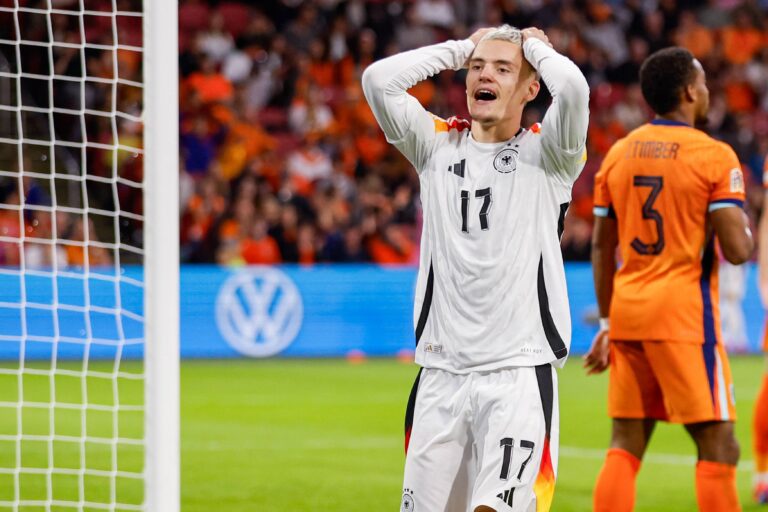 Florian Wirtz of Germany disappointed during the UEFA Nations League 2024/2025 League A - Group 3 match between Netherlands and Germany at Johan Cruijff ArenA on September 10, 2024 in Amsterdam, Netherlands.  (Photo by Henk Jan Dijks/Marcel ter Bals/DeFodi Images)  
LIGA NARODOW UEFA PILKA NOZNA SEZON 2024/2025
HOLANDIA v NIEMCY
FOT. DEFODI IMAGES/newspix.pl / 400mm.pl

POLAND ONLY !!
---
newspix.pl / 400mm.pl