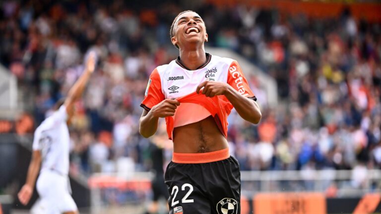 22 Eli Junior KROUPI (fcl) during the Ligue 1 Uber Eats  match between Football Club de Lorient and Lille Olympique Sporting Club at Stade du Moustoir on August 27, 2023 in Lorient, France. (Photo by Anthony Dibon/Icon Sport)
PILKA NOZNA LIGA FRANCUSKA SEZON 2023/2024
FOT. ICON SPORT/newspix.pl / 400mm.pl
POLAND ONLY!!!
---
newspix.pl / 400mm.pl