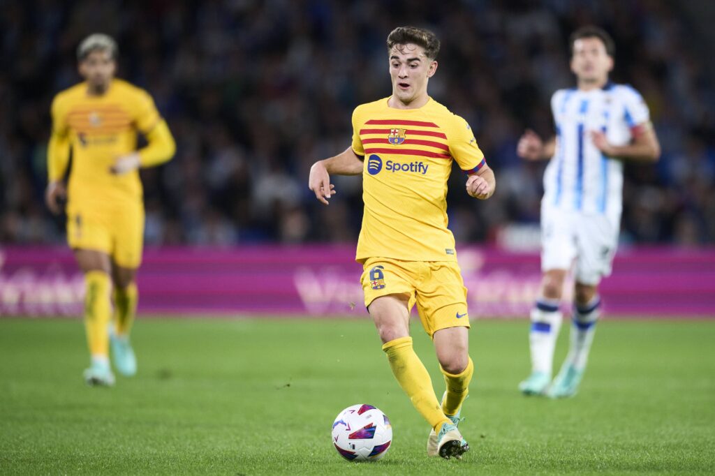 Pablo Martin &#039;Gavi’ of FC Barcelona during the La Liga EA Sports match between Real Sociedad and FC Barcelona played at Reale Arena Stadium on November 04, 2023 in San Sebastian, Spain. (Photo by Cesar Ortiz / PRESSINPHOTO) 
LIGA HISZPANSKA PILKA NOZNA SEZON 2023/2024
FOT. PRESSINPHOTO/newspix.pl / 400mm.pl

POLAND ONLY !!!
---
newspix.pl / 400mm.pl