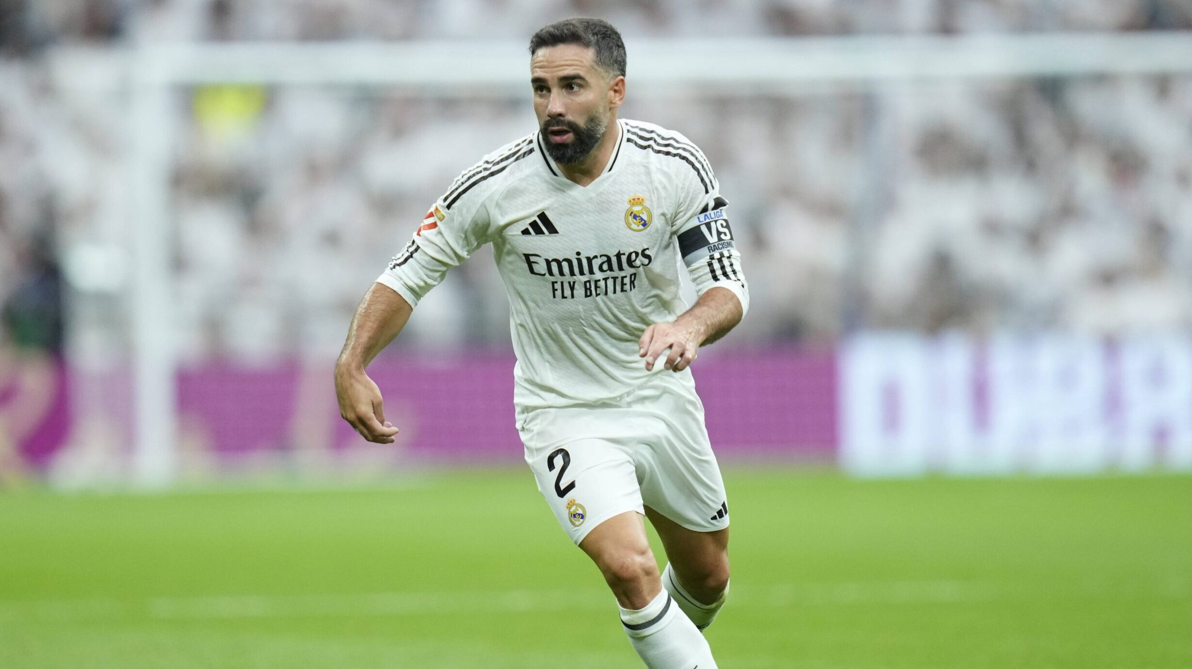 Dani Carvajal of Real Madrid CF during the La Liga EA Sports match between Real Madrid and Real Valladolid played at Santiago Bernabeu Stadium on August 25, 2024 in Madrid, Spain. (Photo by Cesar Cebolla / PRESSINPHOTO) 
LIGA HISZPANSKA PILKA NOZNA SEZON 2024/2025
FOT. PRESSINPHOTO/newspix.pl / 400mm.pl

POLAND ONLY !!!
---
newspix.pl / 400mm.pl