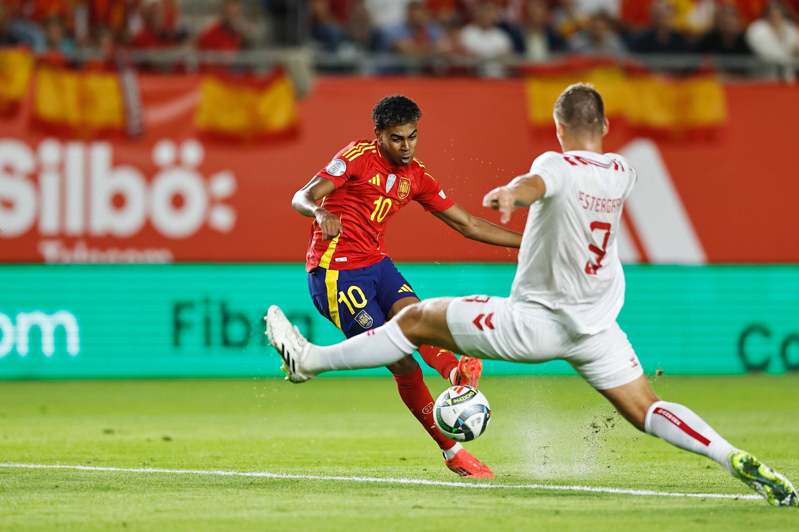 Lamine Yamal (ESP), OCTOBER 12, 2024 - Football / Soccer : UEFA &quot;Nations League&quot; League phase Group A4 match between Spain 1-0 Denmark at the Estadio Enrique Roca de Murcia in Murcia, Spain. (Photo by Mutsu Kawamori/AFLO) 
LIGA NARODOW UEFA PILKA NOZNA SEZON 2024/2025
HISZPANIA v DANIA
FOT. AFLO/newspix.pl / 400mm.pl

POLAND ONLY !!!
---
newspix.pl / 400mm.pl