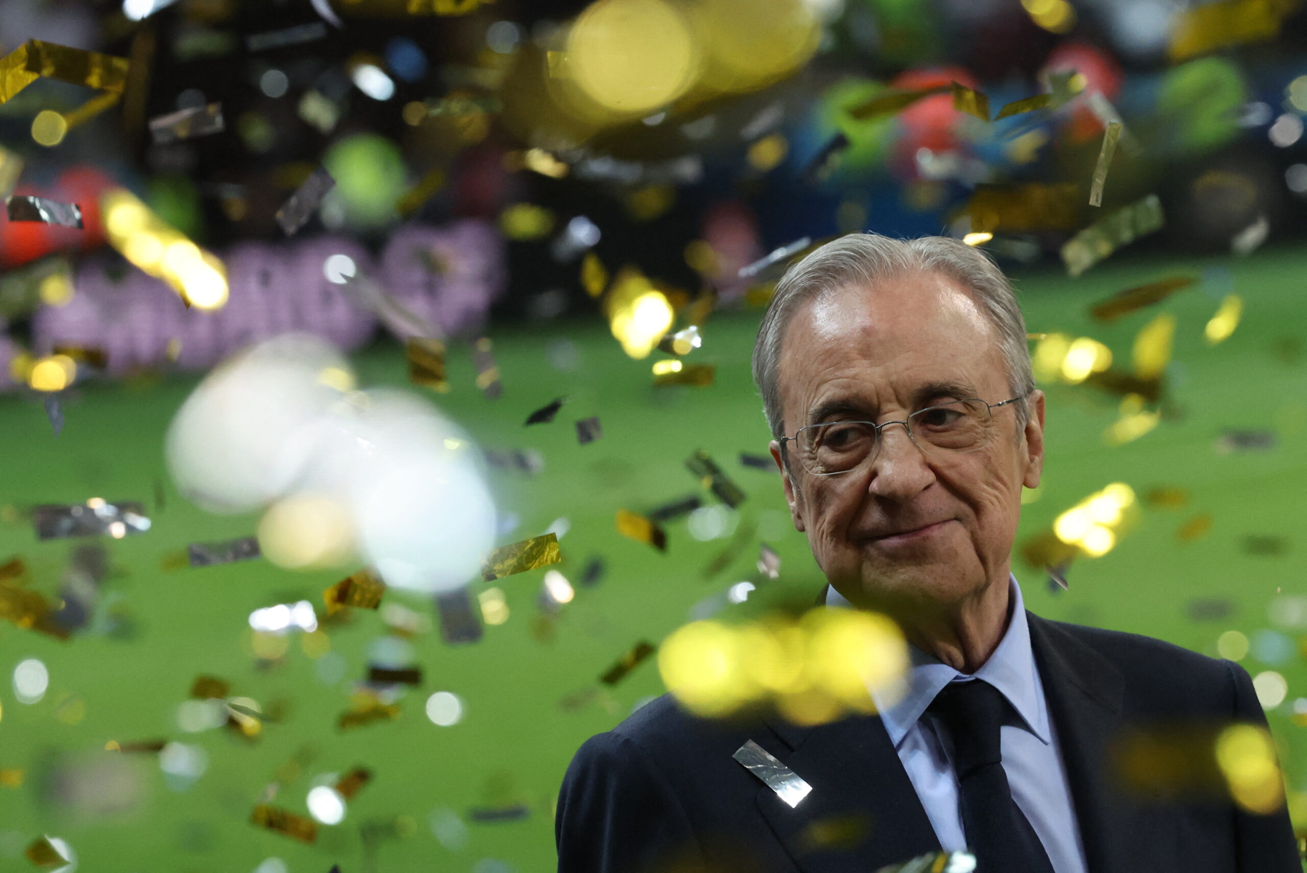 WARSAW, POLAND - AUGUST 14: Florentino Perez President of Real Madrid is seen during the trophy ceremony after the UEFA Super Cup 2024 match between Real Madrid and Atalanta BC at National Stadium on August 14, 2024 in Warsaw, Poland. Jakub Porzycki / Anadolu/ABACAPRESS.COM,Image: 898774717, License: Rights-managed, Restrictions: , Model Release: no, Credit line: AA/ABACA / Abaca Press / Forum