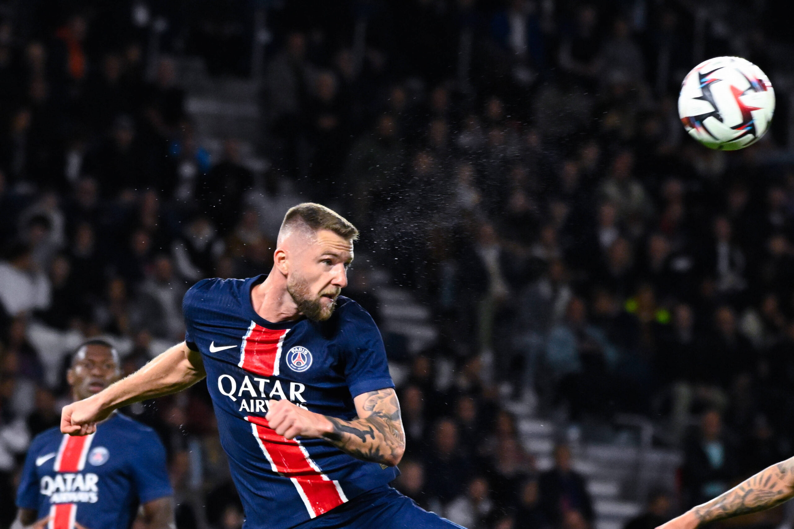 Skriniar Milan  37 - PSG  during the Ligue 1 match between Paris Saint Germain and Stade Brestois 29 at Parc Des Princes on September 14, 2024 in Paris, France.  Photo by / panoramic  - FOOTBALL : PSG vs Brest - Ligue 1 - 14/09/2024 FedericoPestellini/Panoramic,Image: 907763349, License: Rights-managed, Restrictions: PUBLICATIONxNOTxINxFRAxBEL, Model Release: no, Credit line: Federico Pestellini / imago sport / Forum