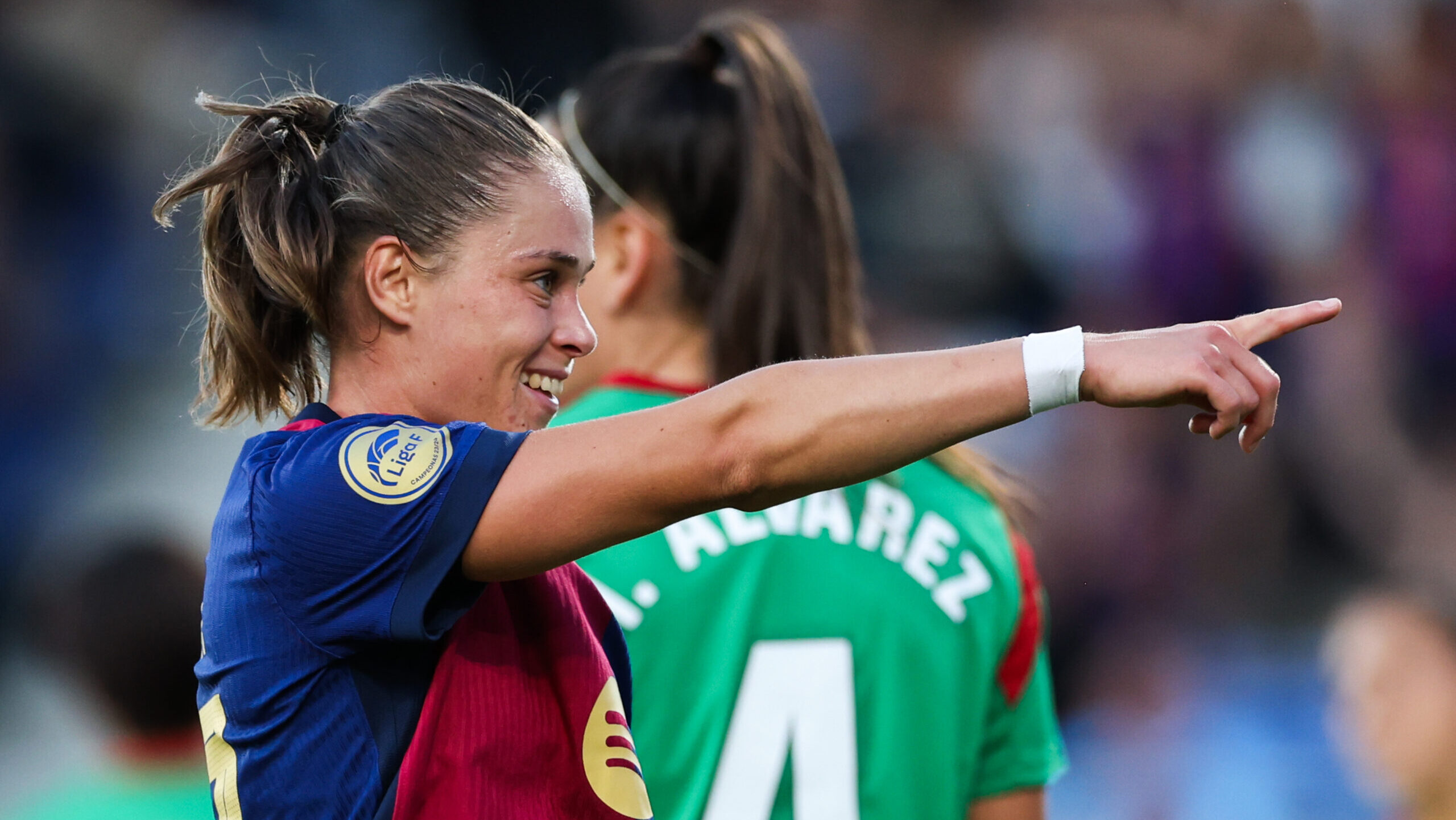 September 28, 2024, Barcelona, Catalunya, Spain: Barcelona, Spain, September 28th 2024: Ewa Pajor (17 FC Barcelona) celebrates after scoring during the Liga F football match between FC Barcelona and Granada CF at the Johan Cruyff Stadium in Barcelona, Spain,Image: 913600549, License: Rights-managed, Restrictions: * Brazil and Mexico Rights OUT *, Model Release: no, Credit line: Judit Cartiel / Zuma Press / Forum