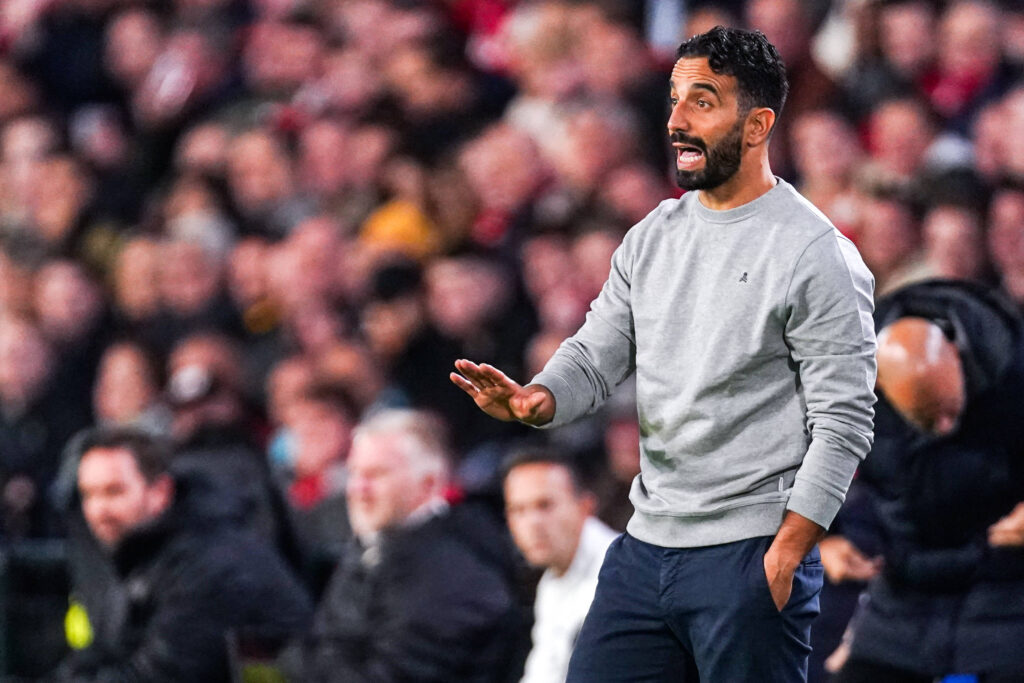 2024-10-01 PSV Eindhoven v Sporting Clube de Portugal - UEFA Champions League 2024/25 League Phase MD2 EINDHOVEN, NETHERLANDS - OCTOBER 1: Coach Ruben Amorim of Sporting Clube de Portugal gestures during the UEFA Champions League 2024/25 League Phase MD2 match between PSV Eindhoven and Sporting Clube de Portugal at Philips Stadion on October 1, 2024 in Eindhoven, Netherlands. Photo by /BSR Agency Eindhoven Netherlands Content not available for redistribution in The Netherlands directly or indirectly through any third parties. Copyright: xBSRxAgencyx,Image: 915942572, License: Rights-managed, Restrictions: , Model Release: no, Credit line: Joris Verwijst / imago sport / Forum