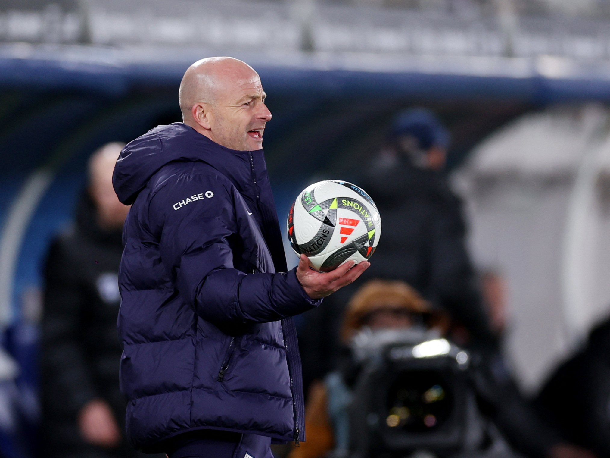 Soccer Football - UEFA Nations League - Group F - Finland v England - Helsinki Olympic Stadium, Helsinki, Finland - October 13, 2024 England interim manager Lee Carsley reacts,Image: 920561516, License: Rights-managed, Restrictions: , Model Release: no, Credit line: Lee Smith / Reuters / Forum