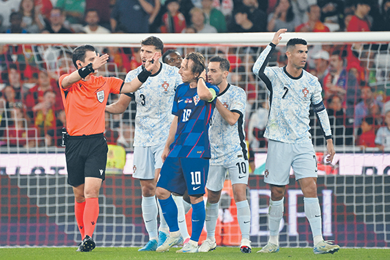 Lisbon, 050924. Estadio do Lisboa e Benfica. Umut Meler, Ruben Dias, Luka Modric, Bernardo Silva, Cristiano Ronaldo at match Portugal - Croatia of the 1st round of Group A of the League of Nations. Photo: Lisabon Croatia Copyright: xxDamirxKrajacx/xCROPIXx portugal_hrvatska29-050924,Image: 905131516, License: Rights-managed, Restrictions: , Model Release: no, Credit line: Damir Krajac / CROPIX / imago sport / Forum