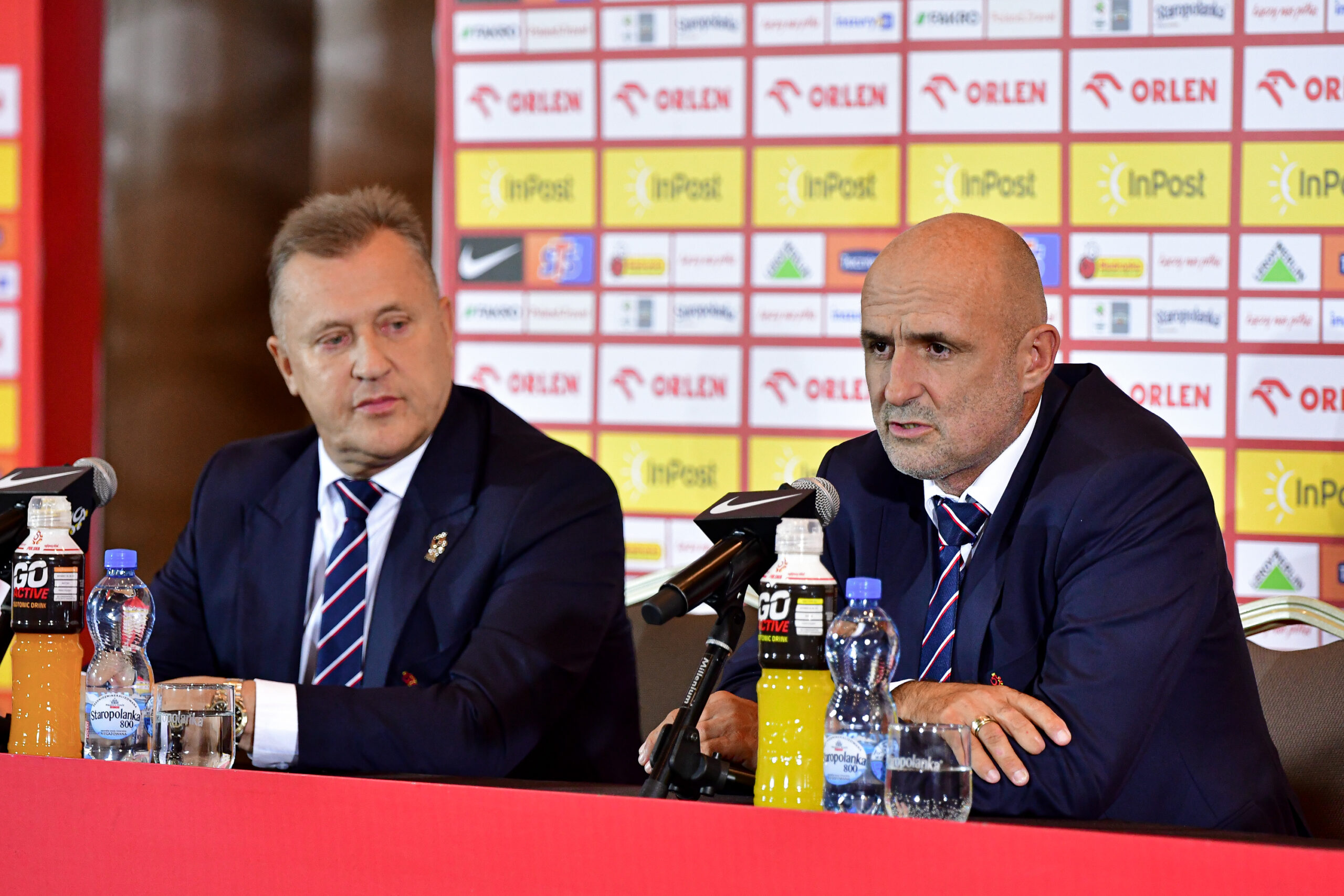 20.09.2023 Warszawa Pilka nozna Reprezentacja Polski Konferencja prasowa Cezary Kulesza Michal Probierz Foto Pawel Bejnarowicz / PressFocus 20.09.2023 Warsaw Football Polish National Team press conference Michal Probierz Cezary Kulesza Credit Pawel Bejnarowicz / PressFocus