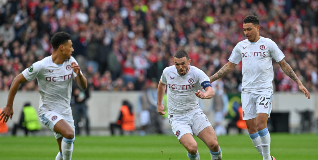 Ollie Watkins (11) of Aston Villa, JohnÊMcGinn (7) of Aston Villa and Morgan Rogers (27) of Aston Villa pictured in action during the Uefa Conference League Quarter final round - second leg game in the 2023-2024 season between Lille OSC and Aston Villa on April 18 , 2024 in Lille, France. (Photo by David Catry / Isosport/Content Curation/Sipa USA)
2024.04.18 Lille
pilka nozna , liga Konferencji Europy
Lille OSC - Aston Villa
Foto David Catry/Isosport/Content Curation/SIPA USA/PressFocus

!!! POLAND ONLY !!!