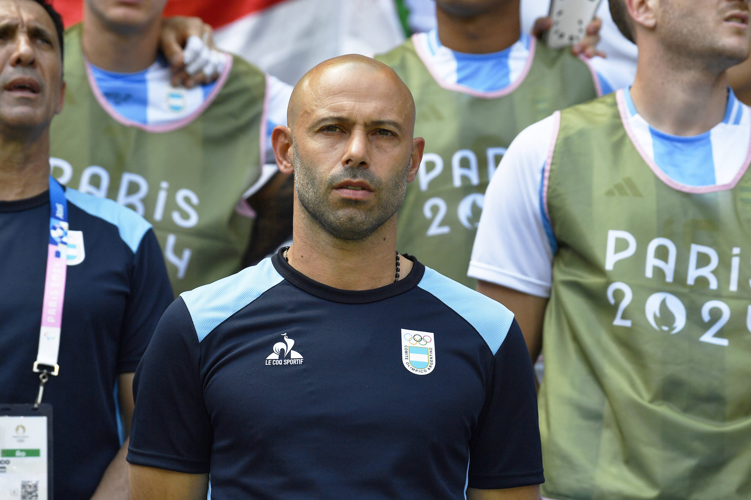 Coach of Argentina MASCHERANO Javier  during the Men&#039;s group B match between Argentina and Iraq during the Olympic Games Paris 2024 at the groupama stadium of Lyon on July 27, 2024 in Lyon,

//ALLILIMOURAD_SIPA.12883/Credit:MOURAD ALLILI/SIPA/2407281149

27.07.2024 LYON
Sport
Igrzyska Olimpijskie Paryz 2024
Foto MOURAD ALLILI/SIPA / Sipa / PressFocus 
POLAND ONLY!!