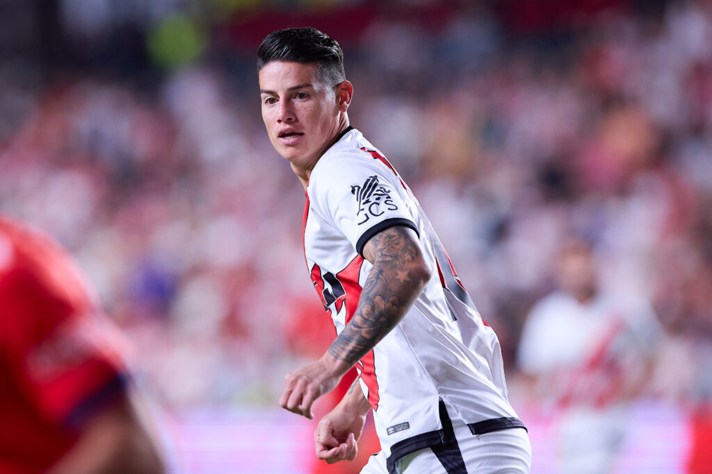 James Rodriguez of Rayo Vallecano seen in action during the 2024/2025 La Liga EA Sports week 5 football match between Rayo Vallecano and CA Osasuna at Estadio de Vallecas. Final score: Rayo Vallecano 3:1 CA Osasuna (Photo by Federico Titone / SOPA Images/Sipa USA)
2024.09.16 Madryt
pilka nozna , liga hiszpanska
Rayo Vallecano - Osasuna Pampeluna
Foto Federico Titone/SOPA Images/SIPA USA/PressFocus

!!! POLAND ONLY !!!