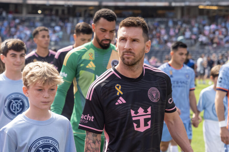 Leo Messi (10) of Inter Miami CF enter stadium before regular MLS season match against NYCFC at Yankee stadium in New York on September 21, 2024. Game ended in a draw 1 - 1. Almost 45,000 spectators watched the game and chanted the name &#039;Messi&#039; every time he controlled the ball. (Photo by Lev Radin/Sipa USA)
2024.09.21 Nowy Jork
pilka nozna amerykanska liga MLS
New York City FC - Inter Miami CF
Foto Lev Radin/SIPA USA/PressFocus

!!! POLAND ONLY !!!