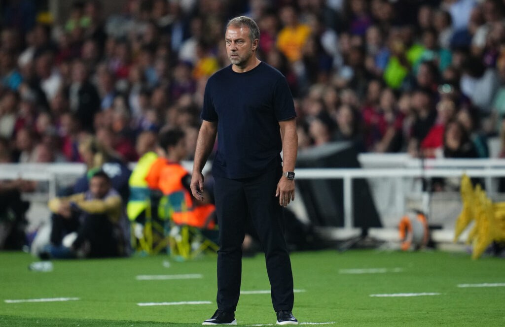 FC Barcelona head coach Hansi Flick during the La Liga EA Sports match between FC Barcelona and Getafe CF played at Lluis Companys Stadium on September 25, 2024 in Barcelona, Spain. (Photo by Bagu Blanco / PRESSINPHOTO)
2024.09.25 Barcelona
pilka nozna liga hiszpanska
FC Barcelona - Getafe
Foto pressinphoto/SIPA USA/PressFocus

!!! POLAND ONLY !!!