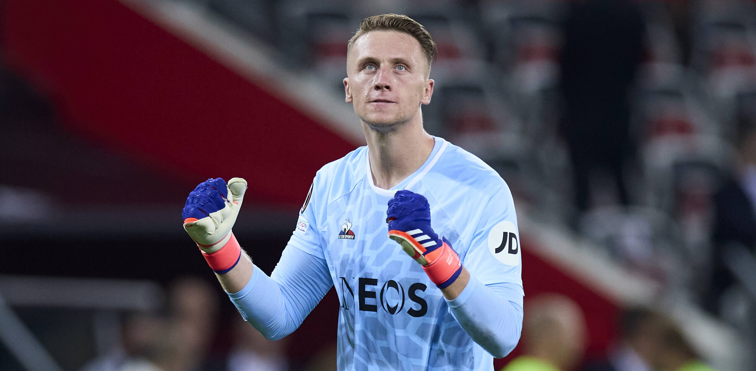 OGC Nice v Real Sociedad - Europa League 2024/25 League Phase Marcin Bulka of OGC Nice reacts during the Europa League match between OGC Nice and Real Sociedad at Allianz Riviera on September 25, 2024, in Nice, France. Nice Allianz Riviera Nice France RL_OCGNvRSO_000046 Copyright: xRicardoxLarreinax
2024.09.25 Nicea
pilka nozna liga europy
OGC Nice - Real Sociedad
Foto IMAGO/PressFocus

!!! POLAND ONLY !!!