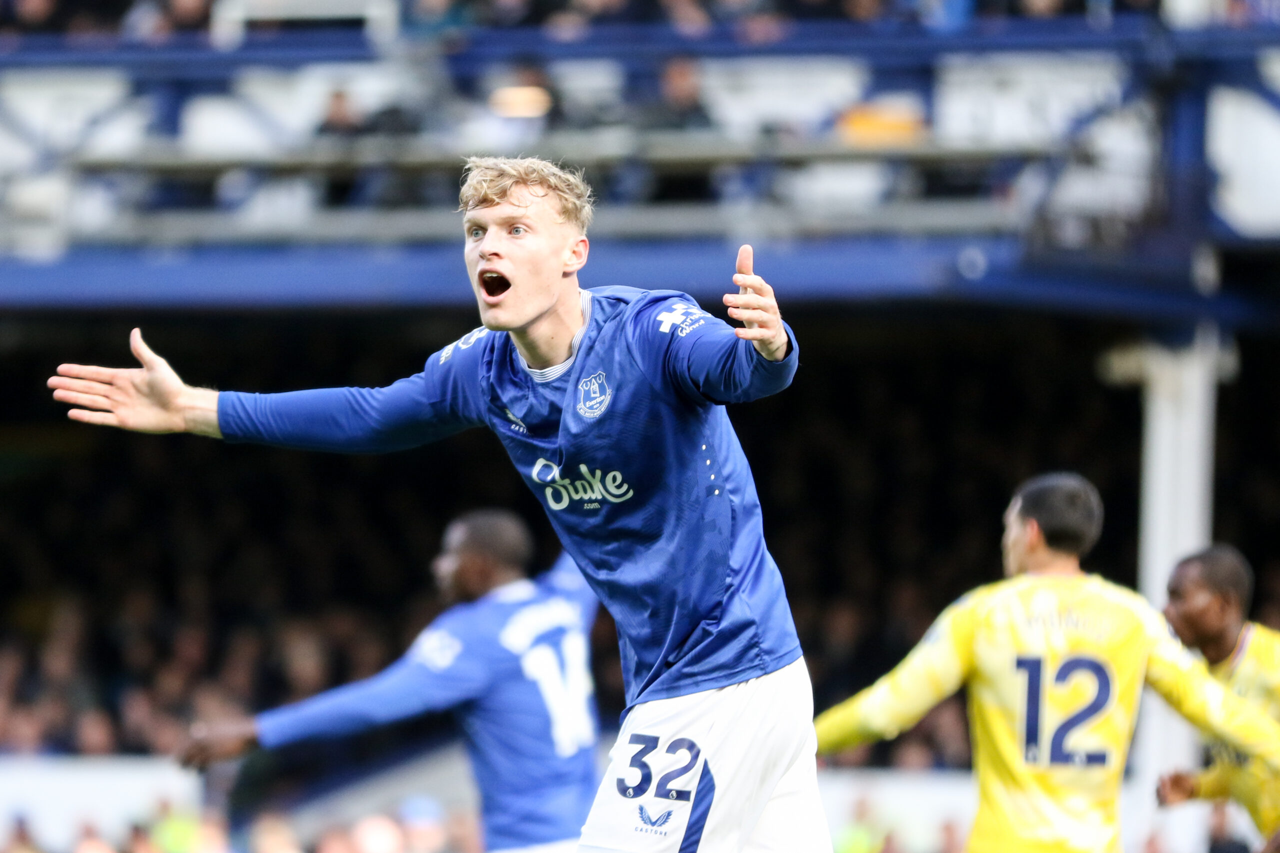 Goodison Park, Liverpool, England, September 27th 2024: Jarrad Branthwaite (32 Everton) during the Premier League match between Everton and Crystal Palace at Goodison Park in Liverpool, England.  (Sean Chandler / SPP) (Photo by Sean Chandler / SPP/Sipa USA)
2024.09.28 Liverpool
pilka nozna liga angielska
Everton - Crystal Palace
Foto Sean Chandler / SPP/SIPA USA/PressFocus

!!! POLAND ONLY !!!