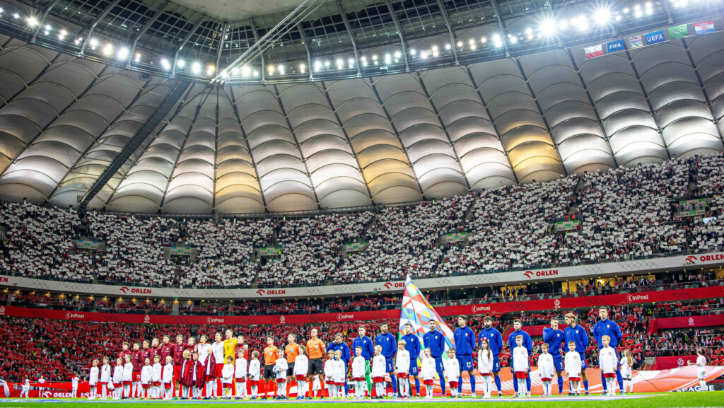 15.10.2024 WARSZAWA, PILKA NOZNA (FOOTBALL), LIGA NARODOW UEFA ( UEFA NATIONS LEAGUE ), POLAND - CROATIA MECZ POLSKA - CHORWACJA  NZ  REPREZENTACJA POLSKI HYMN PGE NARODOWY OPRAWA
FOTO LUKASZ SKWIOT/CYFRASPORT