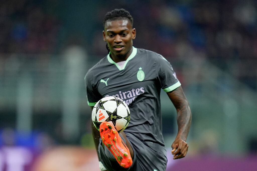 AC MilanÕs Rafael Leao during the Uefa Champions League soccer match between Ac Milan and Club Brugge a at the San Siro Stadium in Milan, north Italy -Tuesday  , October 22 , 2024. Sport - Soccer . (Photo by Spada/LaPresse) (Photo by Spada/LaPresse/Sipa USA)
2024.10.22 Mediolan
pilka nozna liga mistrzow
AC Milan - Club Brugge
Foto LaPresse/SIPA USA/PressFocus

!!! POLAND ONLY !!!