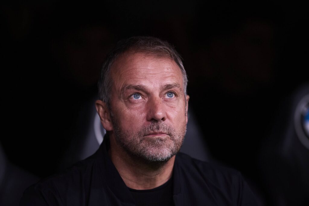 Spanish La Liga EA Sports soccer match Real Madrid vs FC Barcelona at Santiago Bernabeu stadium in Madrid, Spain 26 October 2024
Hans Flick

(Photo by Cordon Press/Sipa USA)
2024.10.26 Madryt
pilka nozna liga hiszpanska
Real Madryt - FC Barcelona
Foto Cordon Press/SIPA USA/PressFocus

!!! POLAND ONLY !!!