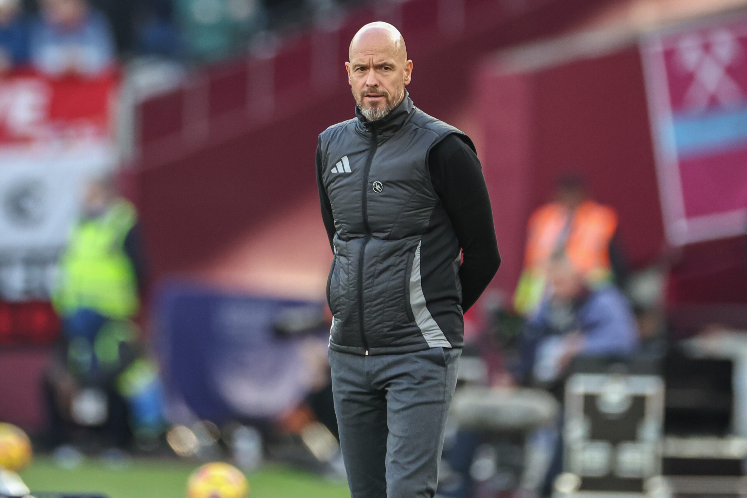 Erik ten Hag manager of Manchester United during the Premier League match West Ham United vs Manchester United at London Stadium, London, United Kingdom, 27th October 2024

(Photo by Mark Cosgrove/News Images) in London, United Kingdom on 10/27/2024. (Photo by Mark Cosgrove/News Images/Sipa USA)
2024.10.27 Londyn
pilka nozna liga angielska
West Ham United - Manchester United
Foto Mark Cosgrove/News Images/SIPA USA/PressFocus

!!! POLAND ONLY !!!