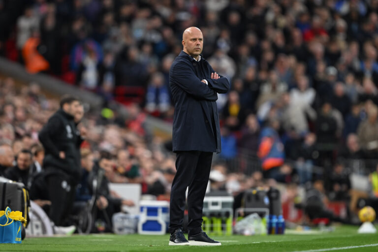 Arne Slot Head Coach of Liverpool watches on during the Premier League match Liverpool vs Brighton and Hove Albion at Anfield, Liverpool, United Kingdom, 2nd November 2024

(Photo by Cody Froggatt/News Images) in Liverpool, United Kingdom on 11/2/2024. (Photo by Cody Froggatt/News Images/Sipa USA)
2024.11.02 Liverpool
pilka nozna liga angielska
Liverpool - Brighton and Hove Albion
Foto Cody Froggatt/News Images/SIPA USA/PressFocus

!!! POLAND ONLY !!!