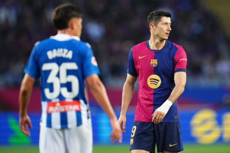 Robert Lewandowski of FC Barcelona during the La Liga EA Sports match between FC Barcelona and RCD Espanyol played at Lluis Companys Stadium on November 3, 2024 in Barcelona, Spain. (Photo by Bagu Blanco / Pressinphoto)
2024.11.03 Barcelona
pilka nozna liga hiszpanska
FC Barcelona - RCD Espanyol
Foto pressinphoto/SIPA USA/PressFocus

!!! POLAND ONLY !!!