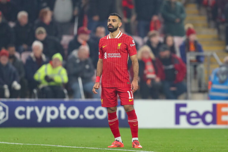 Mohamed Salah of Liverpool during the UEFA Champions League, League Stage match Liverpool vs Bayer 04 Leverkusen at Anfield, Liverpool, United Kingdom, 5th November 2024

(Photo by Gareth Evans/News Images) in Liverpool, United Kingdom on 11/5/2024. (Photo by Gareth Evans/News Images/Sipa USA)
2024.11.05 Liverpool
pilka nozna liga mistrzow
FC Liverpool - Bayer 04 Leverkusen
Foto Gareth Evans/News Images/SIPA USA/PressFocus

!!! POLAND ONLY !!!