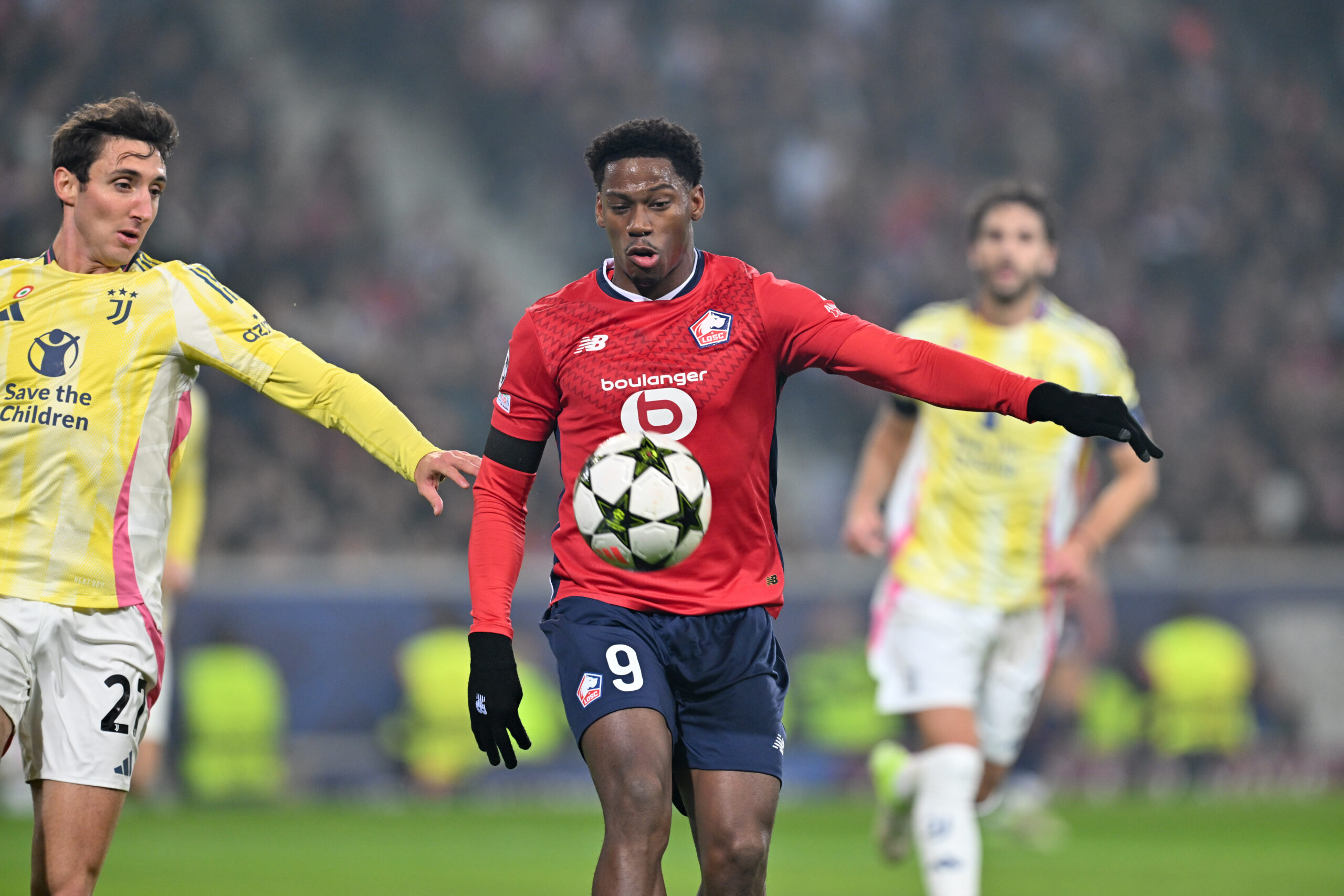 Jonathan David (9) of Lille pictured during a soccer game between French Lille Olympique Sporting Club and Italian Juventus  in the UEFA Champions League League Phase day 4 of the  2024-25 season, on Tuesday 5 November 2024  in Lille , France . (Photo by David Catry/Sportpix/Content Curation/Sipa USA)
2024.11.05 Lille
pilka nozna liga mistrzow
Lille OSC - Juventus Turyn
Foto David Catry/Isosport/Content Curation/SIPA USA/PressFocus

!!! POLAND ONLY !!!