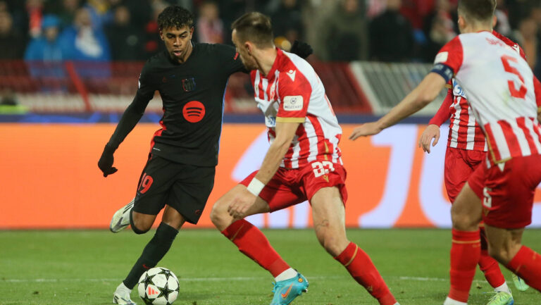 CRVENA ZVEZDA vs BARCELONA LAMINE YAMAL Barcelona football player at the UEFA Champions League match against Red Star at the Rajko Mitic stadium, Belgrade 06.11.2024. Ivica Veselinov / MN PRESS Photo FOOTBALL, FOOTBALL, UEFA CHAMPIONS LEAGUE, LIGA CHAMPIONA, RED STAR, RED STAR, BARCELONA Belgrade Stadion Rajko Mitic Serbia Copyright: xIvicaxVeselinovx/xMNxPressx
2024.11.06 Belgrad
pilka nozna liga mistrzow
Red Star Belgrad - FC Barcelona
Foto IMAGO/PressFocus

!!! POLAND ONLY !!!