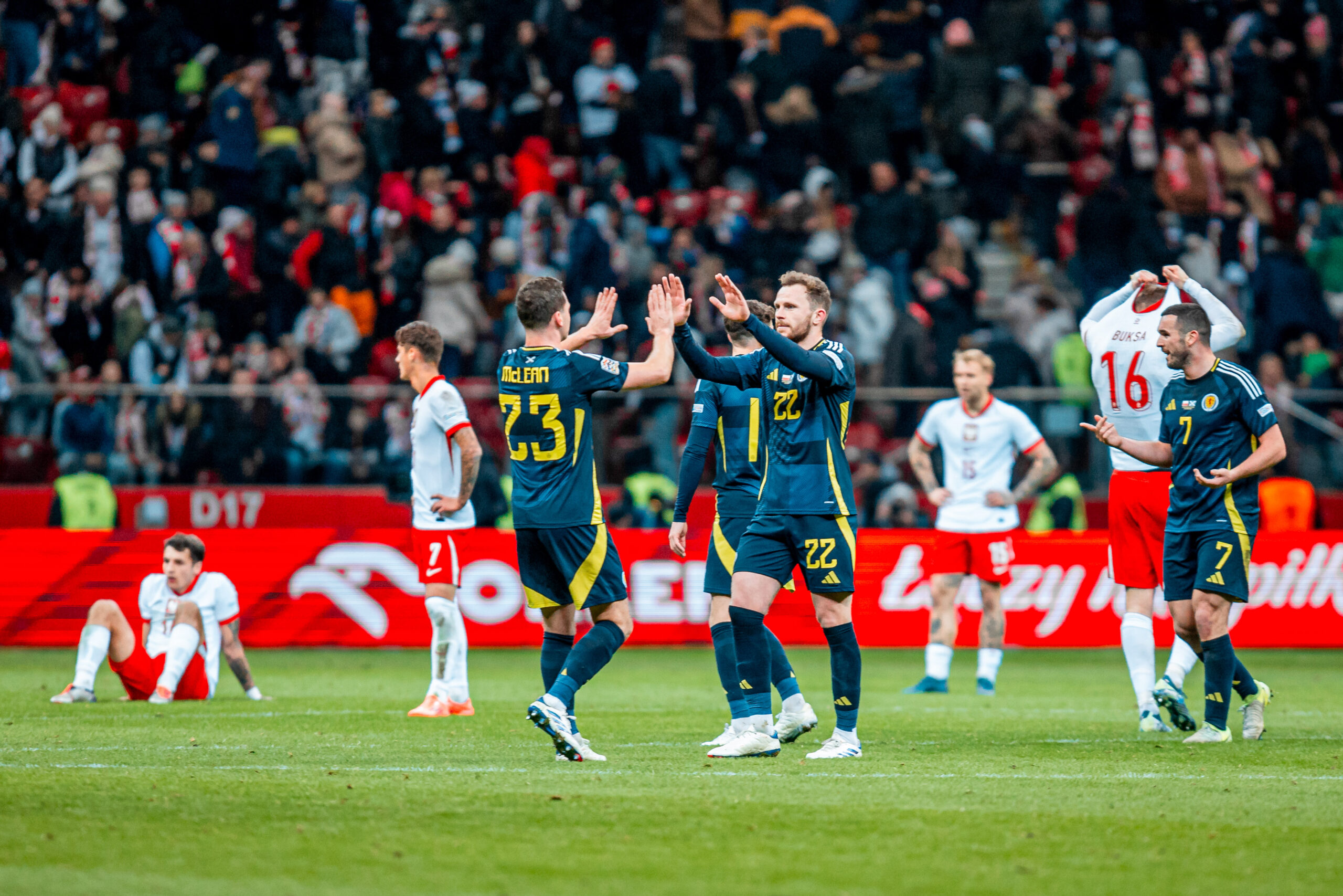 2024.11.18 Warszawa
pilka nozna UEFA Liga Narodow
Polska - Szkocja
N/z radosc po wygranym meczu Kenny McLean
Foto Mateusz Porzucek PressFocus

2024.11.18 Warszawa
Football - UEFA Nations League Warsaw Poland Scotland
Polska - Szkocja
radosc po wygranym meczu Kenny McLean
Credit: Mateusz Porzucek PressFocus