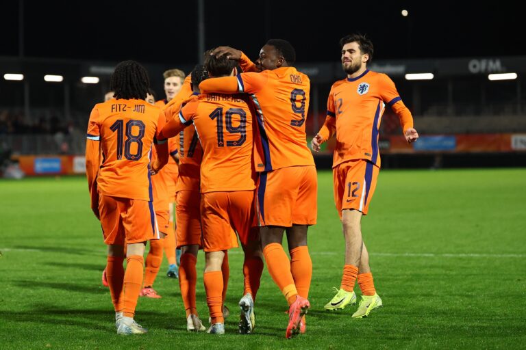 ALMERE , 18-11-2024 , Yanmar stadium , season 2024 / 2025 , UEFA European U21 Football 2025 Friendly match. Netherlands U21 player Thom Van Bergen celebrating his goal 1-1 during the match Netherlands U21 - England U21 (Photo by Pro Shots/Sipa USA)
2024.11.18 Almere
pilka nozna mecz towarzyski reprezentacji U-21
Holandia U21 - Anglia U21
Foto Pro Shots Photo Agency/SIPA USA/PressFocus

!!! POLAND ONLY !!!