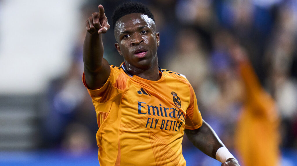 Vinicius Junior of Real Madrid CF during the La Liga EA Sports match between CD Leganes and Real Madrid CF played at Municipal de Butarque Stadium on November 24, 2024 in Madrid, Spain. (Photo by Cesar Cebolla / PRESSINPHOTO)
2024.11.24 Leganes
pilka nozna liga hiszpanska
CD Leganes - Real Madryt
Foto Cesar Cebolla/PRESSINPHOTO/SIPA USA/PressFocus

!!! POLAND ONLY !!!