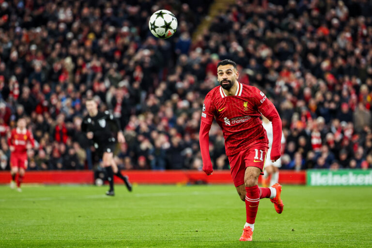 Mohamed Salah of Liverpool breaks with the ball during the UEFA Champions League, League Phase MD5 Liverpool v Real Madrid at Anfield, Liverpool, United Kingdom, 27th November 2024

(Photo by Mark Cosgrove/News Images) in Liverpool, United Kingdom on 11/27/2024. (Photo by Mark Cosgrove/News Images/Sipa USA)
2024.11.27 Liverpool
pilka nozna liga mistrzow
Liverpool - Real Madryt
Foto Mark Cosgrove/News Images/SIPA USA/PressFocus

!!! POLAND ONLY !!!