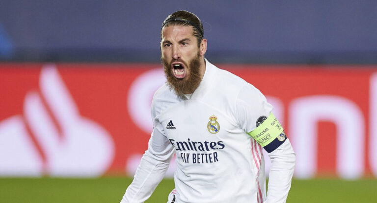 ESP: Real Madrid-Atalanta. UEFA Champions League. Sergio Ramos of Real Madrid celebrates after scoring the 2-0 during the Champions League match, round of 16, between Real Madrid and Atalanta played at Alfredo Di Stefano Stadium on March 16, 2020 in Madrid, Spain.,Image: 598140050, License: Rights-managed, Restrictions: , Model Release: no, Credit line: Ruben Albarran / PRESSINPHOTO / imago sport / Forum