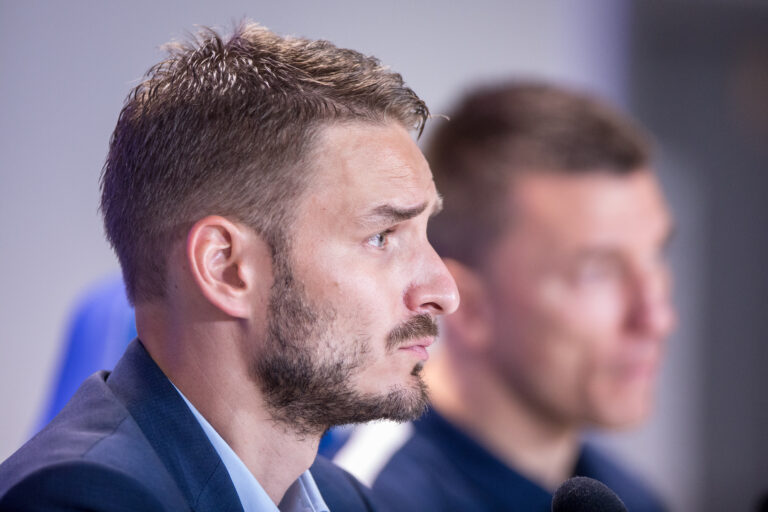 2018.05.22 Poznan
Pilka nozna Lech Poznan konferencja prasowa
N/z Piotr Rutkowski , Ivan Djurdjevic
Foto Pawel Jaskolka / PressFocus