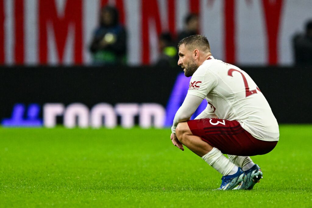 11/29/2023 - ISTANBUL - Luke Shaw of Manchester United FC is disappointed with the draw during the UEFA Champions League Group A match between Galatasaray SK and Manchester United FC at the Ali Sami Yen Spor Kompleksi Stadium on November 29 in Istanbul, Turkey. ANP | Hollandse Hoogte | GERRIT VAN COLOGNE /ANP/Sipa USA
2023.11.29 Stambul
pilka nozna liga mistrzow
Galatasaray Stambul - Manchester United
Foto ANP/SIPA USA/PressFocus

!!! POLAND ONLY !!!