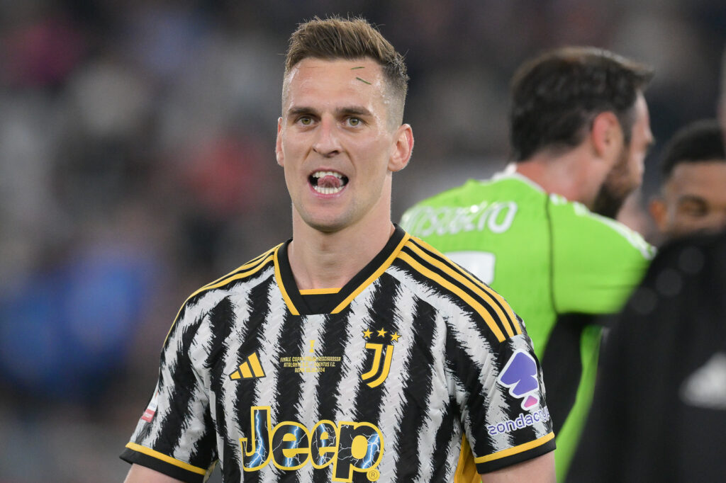 Stadio Olimpico, Roma , Italy - Arkadiusz Milik of FC Juventuss celebrate the victory at the end of the match during Italian Cup final Football Match, Atalanta vs Juventus, 15 May 2024 
(Photo by Roberto Ramaccia/Sipa USA)
2024.05.15 Rzym
pilka nozna Puchar Wloch , final
Atalanta Bergamo - Juventus Turyn
Foto Roberto Ramaccia/SIPA USA/PressFocus

!!! POLAND ONLY !!!