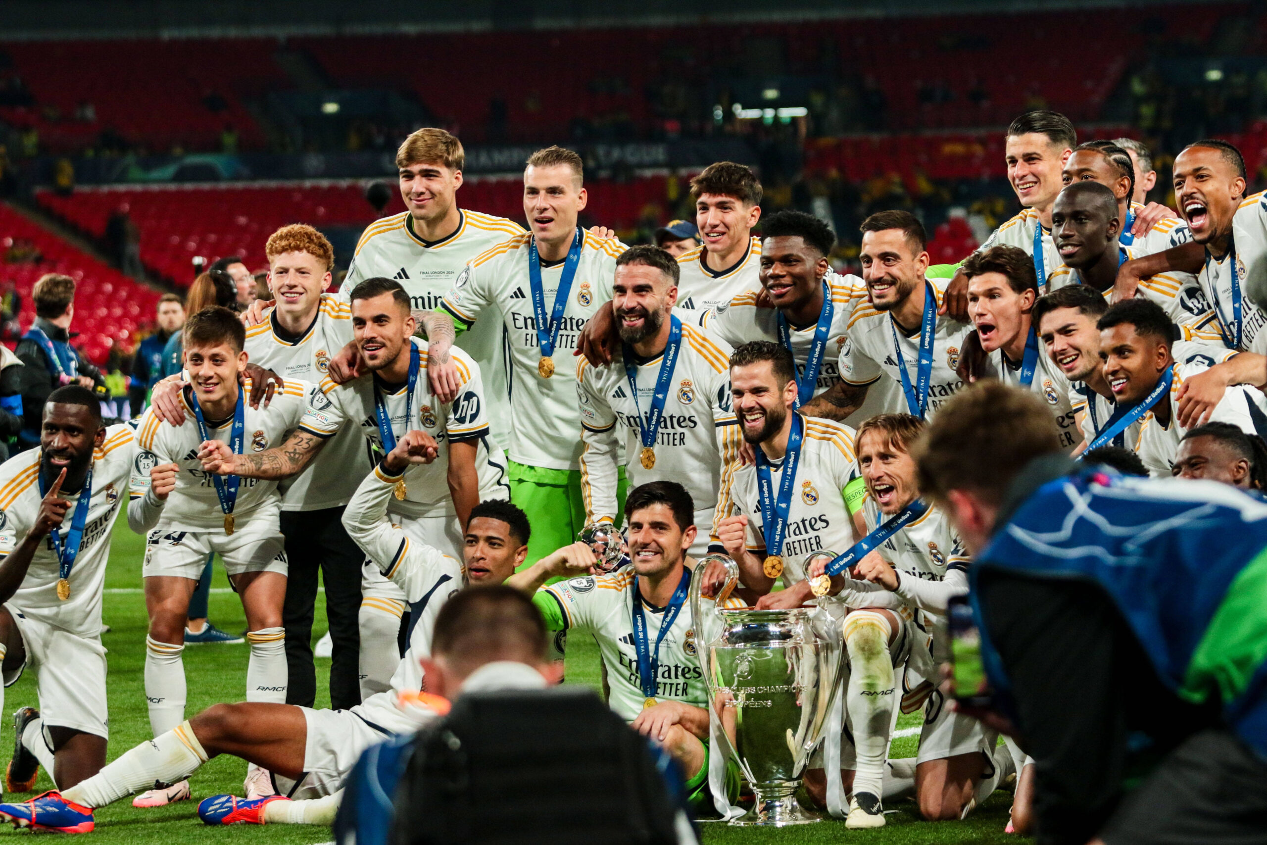 Real Madrid team  during  Final - Borussia Dortmund vs Real Madrid, UEFA Champions League football match in London, England, June 01 2024-/ ipa-agency.net - //IPAPRESSITALY_IPA_Agency_IPA46736914/Credit:Raffaele Conti/IPA/IPA/SIPA/2406021143

02.06.2024 LONDRES
pilka nozna liga mistrzow
Borussia Dortmund - Real Madryt
Foto Raffaele Conti/IPA/IPA/SIPA / Sipa / PressFocus 
POLAND ONLY!!