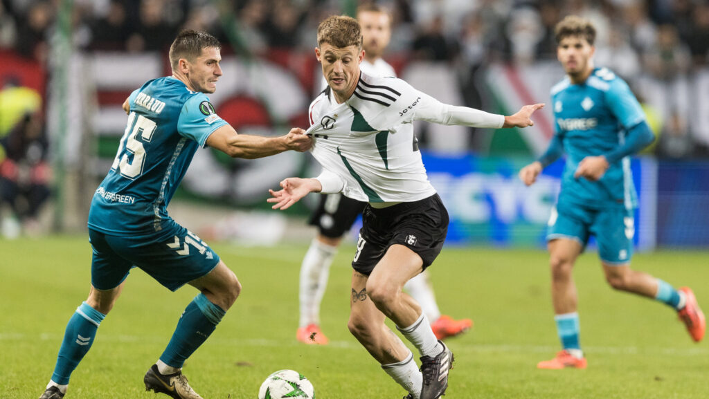 2024.10.03 Warszawa
pilka nozna Liga Konferencji Europy 2024/2025
Legia Warszawa - Real Betis
N/z Romain Perraud (Betis), Mark Gual (Legia)
Foto Tomasz Jastrzebowski / Foto Olimpik / PressFocus

2024.10.03 Warszawa
Football - UEFA Conference League  2024/2025
Legia Warszawa - Real Betis
Romain Perraud (Betis), Mark Gual (Legia)
Credit: Tomasz Jastrzebowski / Foto Olimpik / PressFocus