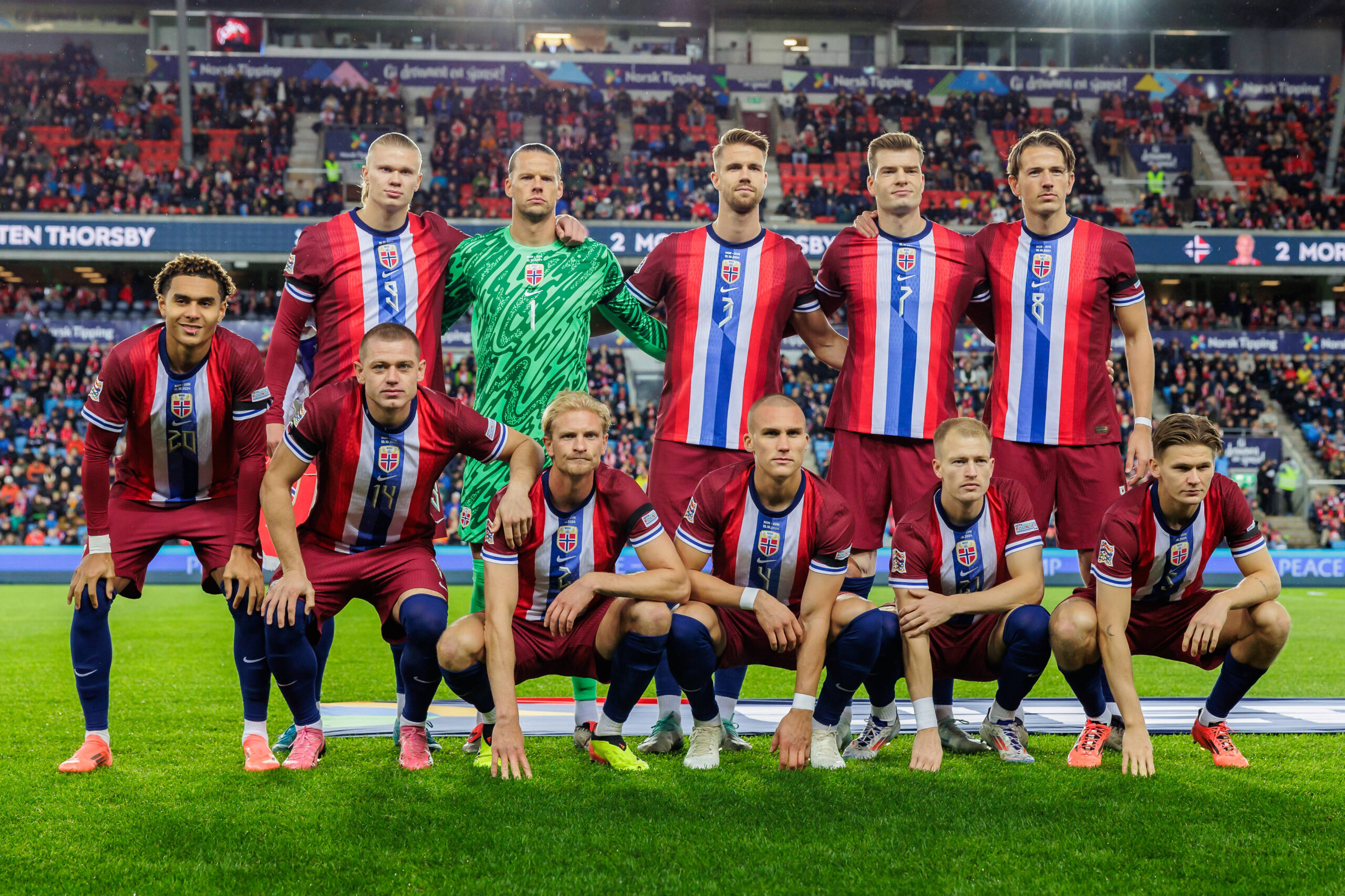 Norway v Slovenia, UEFA Nations League, Oslo, Norway Oslo, Norway. 10th, October 2024. The starting-11 of Norway for the UEFA Nations League match between Norway and Slovenia at Ullevaal Stadion in Oslo. Norway, Oslo PUBLICATIONxNOTxINxDENxNORxFINxBEL Copyright: xGonzalesxPhoto/KetilxMartinsenx
2024.10.10 
pilka nozna eliminacje mistrzostw swiata
Norwegia - Slowenia
Foto IMAGO/PressFocus

!!! POLAND ONLY !!!