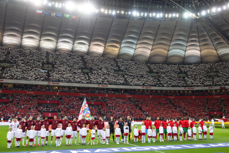 2024.10.12 Warszawa
pilka nozna UEFA Liga Narodow
Polska - Portugalia
N/z Reprezentacja Polski, Sebastian Szymanski, Piotr Zielinski, Nicola Zalewski, Przemyslaw Frankowski, Maximillian Oyedele, Robert Lewandowski, Jan Bednarek, Karol Swiderski, Lukasz Skorupski, Pawel Dawidowicz
Foto Marcin Karczewski / PressFocus

2024.10.12 Warsaw
Football - UEFA Nations League
Poland - Portugal
Reprezentacja Polski, Sebastian Szymanski, Piotr Zielinski, Nicola Zalewski, Przemyslaw Frankowski, Maximillian Oyedele, Robert Lewandowski, Jan Bednarek, Karol Swiderski, Lukasz Skorupski, Pawel Dawidowicz
Credit: Marcin Karczewski / PressFocus