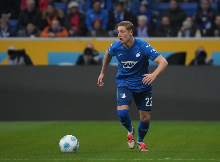 02.11.2024, PreZero-Arena, Sinsheim, GER, 1.FBL, TSG 1899 Hoffenheim vs FC St.Pauli, 
DFL  regulations prohibit any use of photographs as image sequences and/or quasi-video.
im Bild
Alexander Prass (Hoffenheim)//BRATICHASAN_bratic0738/Credit:Hasan Bratic/SIPA/2411021715

02.11.2024 Sinsheim
pilka nozna liga niemiecka
TSG 1899 Hoffenheim - FC St.Pauli
Foto Hasan Bratic/SIPA / Sipa / PressFocus 
POLAND ONLY!!