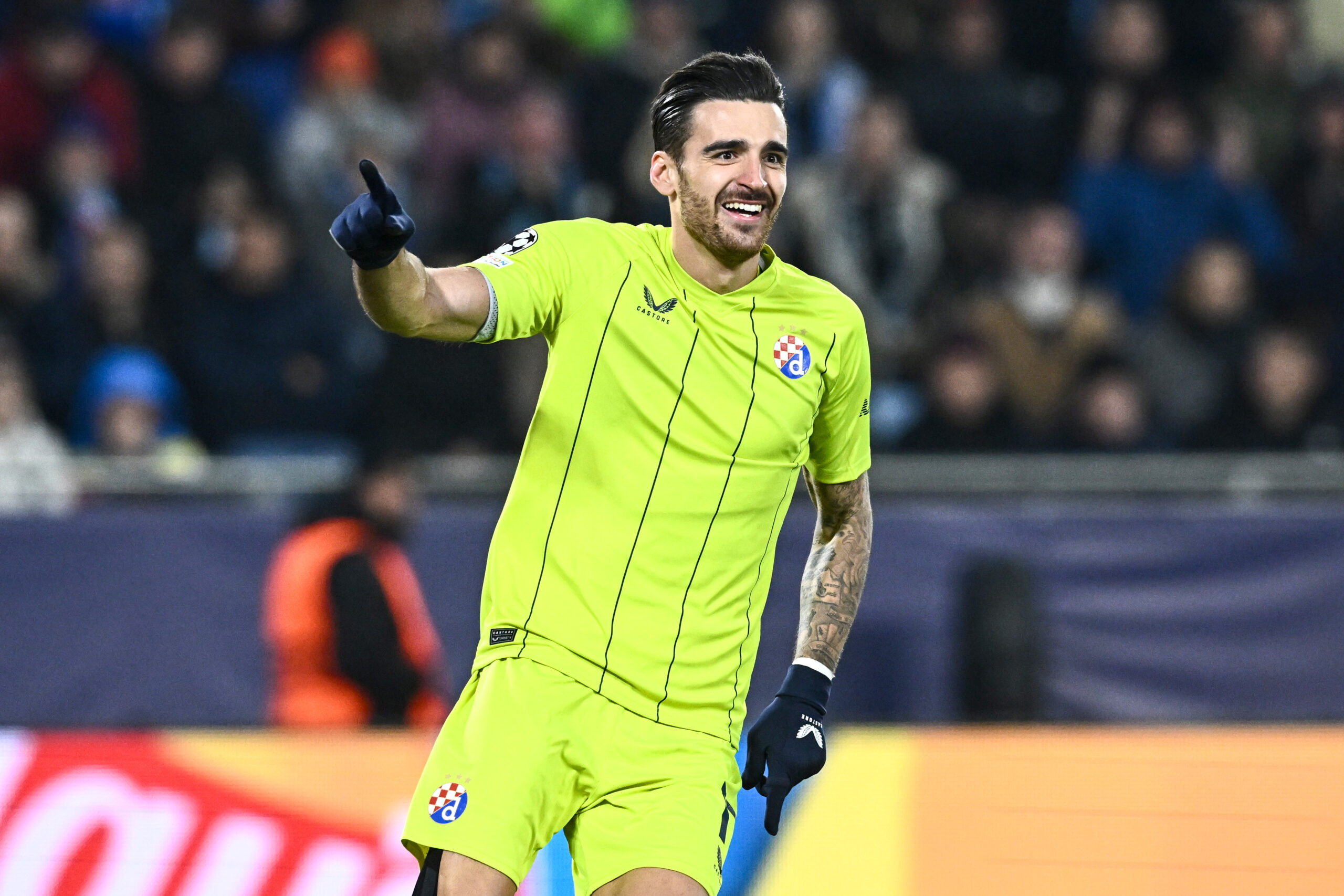 Sandro Kulenovic of Dinamo Zagreb celebrates after scoring the team&#039;s third goal during the UEFA Champions League 2024/25 League Phase MD4 match between SKÊSlovan Bratislava and GNK Dinamo at National football stadium on November 5, 2024 in Bratislava, Slovakia.  Photo: Marko Lukunic/PIXSELL/Sipa USA
2024.11.05 Bratyslawa
pilka nozna , liga mistrzow
SKÊSlovan Bratyslawa - GNK Dinamo Zagrzeb
Foto Marko Lukunic/PIXSELL/SIPA USA/PressFocus

!!! POLAND ONLY !!!