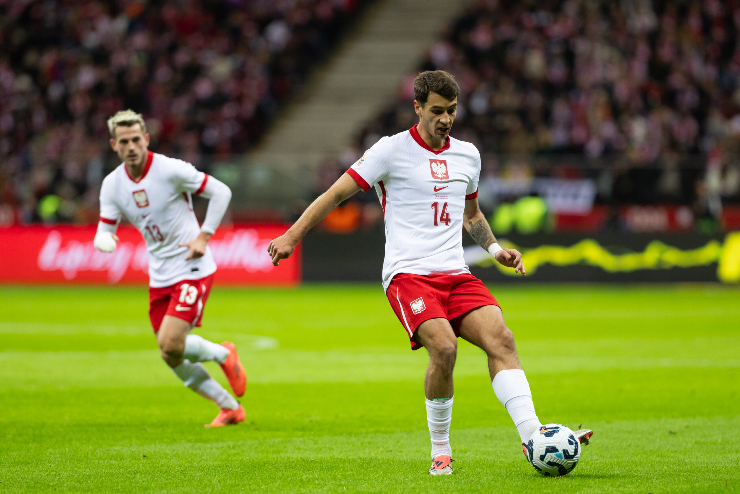 2024.11.18 Warszawa
pilka nozna UEFA Liga Narodow
Polska - Szkocja
N/z Jakub Kiwior, Jakub Kaminski
Foto Marcin Karczewski / PressFocus

2024.11.18 Warsaw
Football - UEFA Nations League
Poland - Scotland
Jakub Kiwior, Jakub Kaminski
Credit: Marcin Karczewski / PressFocus