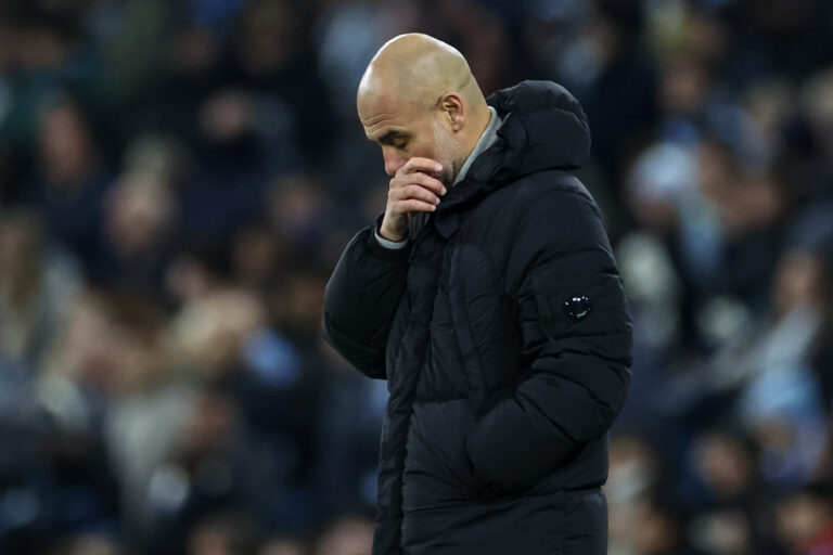 Pep Guardiola manager of Manchester City gathers his thoughts during the UEFA Champions League match Manchester City vs Feyenoord at Etihad Stadium, Manchester, United Kingdom, 26th November 2024

(Photo by Mark Cosgrove/News Images) in Manchester, United Kingdom on 11/26/2024. (Photo by Mark Cosgrove/News Images/Sipa USA)
2024.11.26 Manchester
pilka nozna liga mistrzow
Manchester City - Feyenoord Rotterdam
Foto Mark Cosgrove/News Images/SIPA USA/PressFocus

!!! POLAND ONLY !!!