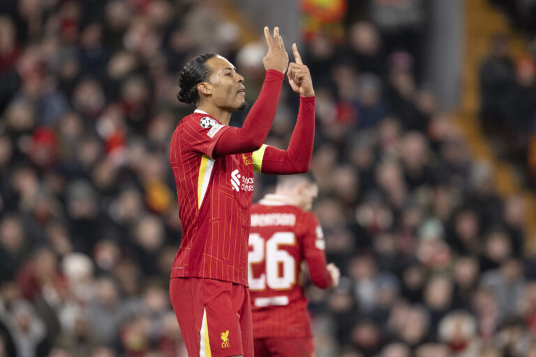 Virgil van Dijk (captain) of Liverpool during a match between Liverpool and Real Madrid as part of UEFA Champions League at Anfield Stadium on November 27, 2024 in Liverpool, Englandl.  (Richard Callis / SPP) (Photo by Richard Callis / SPP/Sipa USA)
2024.11.27 Liverpool
pilka nozna liga mistrzow
FC Liverpool - Real Madryt
Foto Richard Callis/SPP/SIPA USA/PressFocus

!!! POLAND ONLY !!!