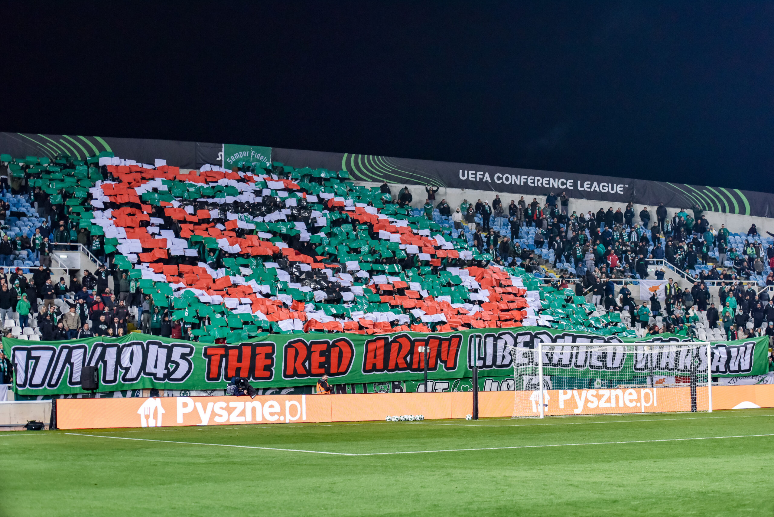 2024.11.28 Nikozja Cypr
pilka nozna Liga Konferencji UEFA
Omonia Nikozja - Legia Warszawa
N/z kibice ultras
Foto Wojciech Dobrzynski / Legionisci.com / PressFocus

2024.11.28 Nicosia Lefkosia Cyprus
football UEFA Conference League
FC Omonia Nicosia - Legia Warsaw
fans
Credit: Wojciech Dobrzynski / Legionisci.com / PressFocus